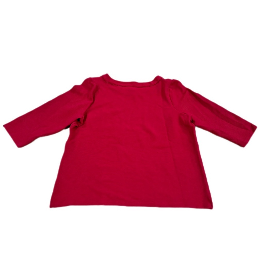 Talbots 3X Red 3/4 Sleeve Sweater with Horizontal Ribbing